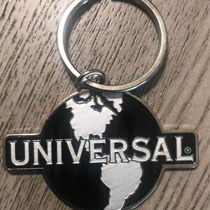 Universal Globe Black Metal Keychain